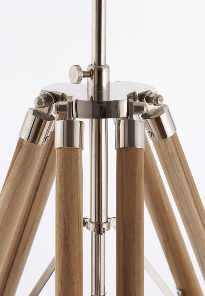 Teak Wood Tripod Floor Lamp - Base Only - Lightbox