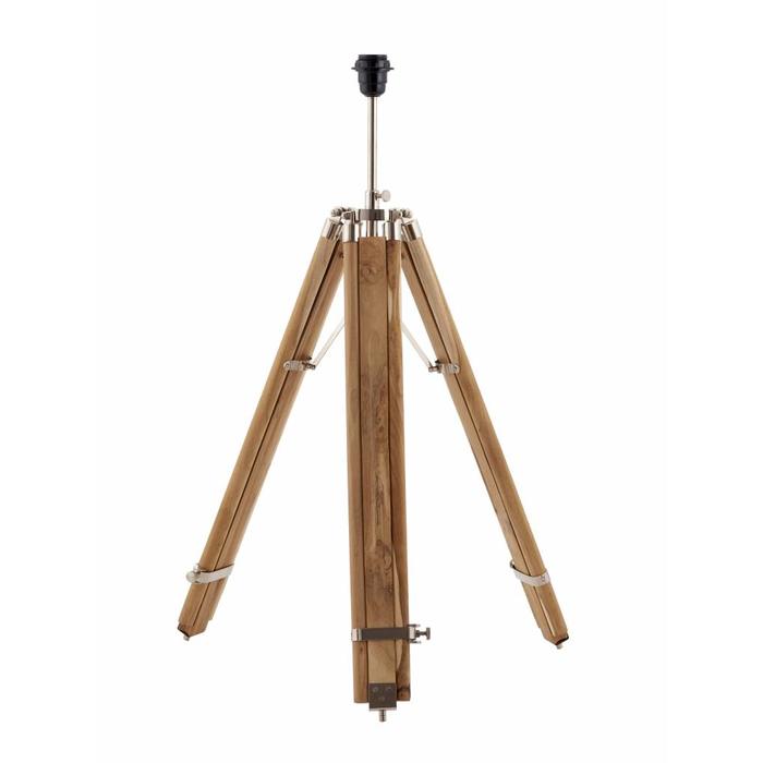 Teak Wood Tripod Floor Lamp - Base Only