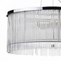 Reed - 50cm Glass Rod Feature Drum Pendant - Polished Chrome, White Silk String & Glass