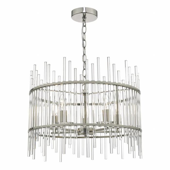 Olax - 5 Light Glass Rod Feature Light - Polished Nickel