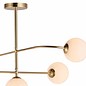 Dot - Mid Century Opal Globe & Brass 5 Light Semi-Flush Fitting