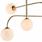 Dot - Mid Century Opal Globe & Brass 5 Light Semi-Flush Fitting