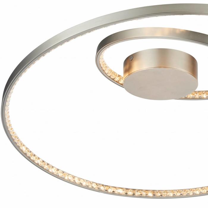 Etta - Modern LED Crystal Rings - Semi-Flush - Matt Nickel