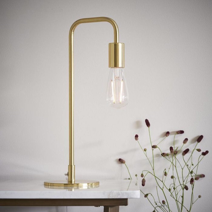 Rubin - Mid Centry Stick Table Lamp - Brass