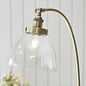 Industrial Glass Floor Lamp - Antique Brass