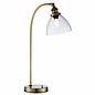 Industrial Glass Table/Desk Lamp - Antique Brass