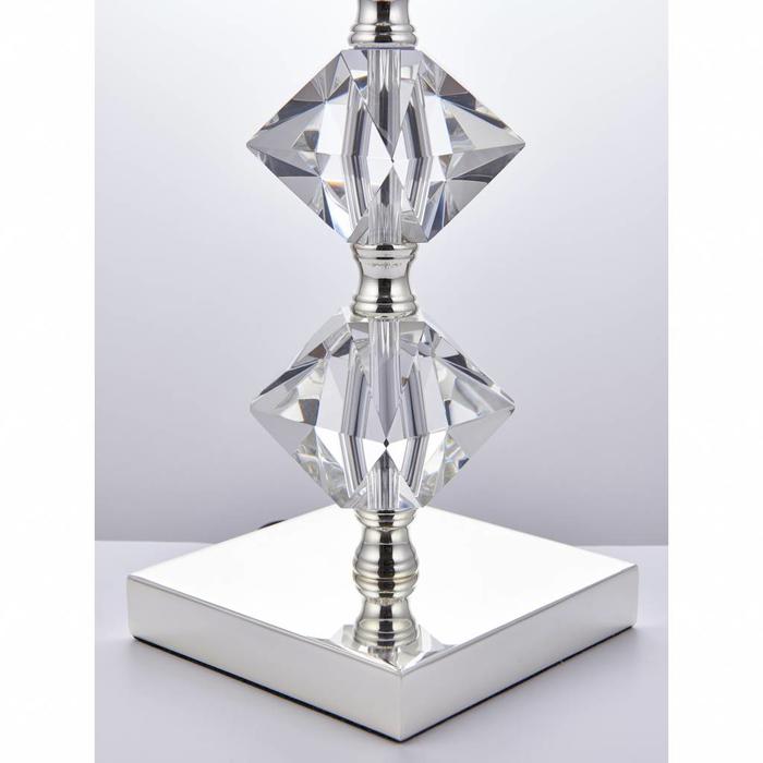 Mardon - Crystal Table Lamp with Mink Faux Silk Shade