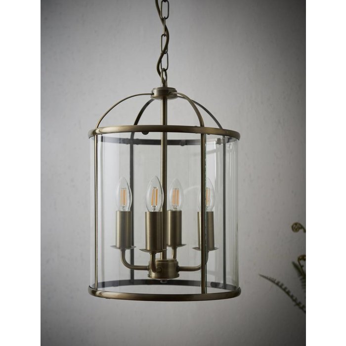 Lambet - Glass & Antique Brass Lantern - Large