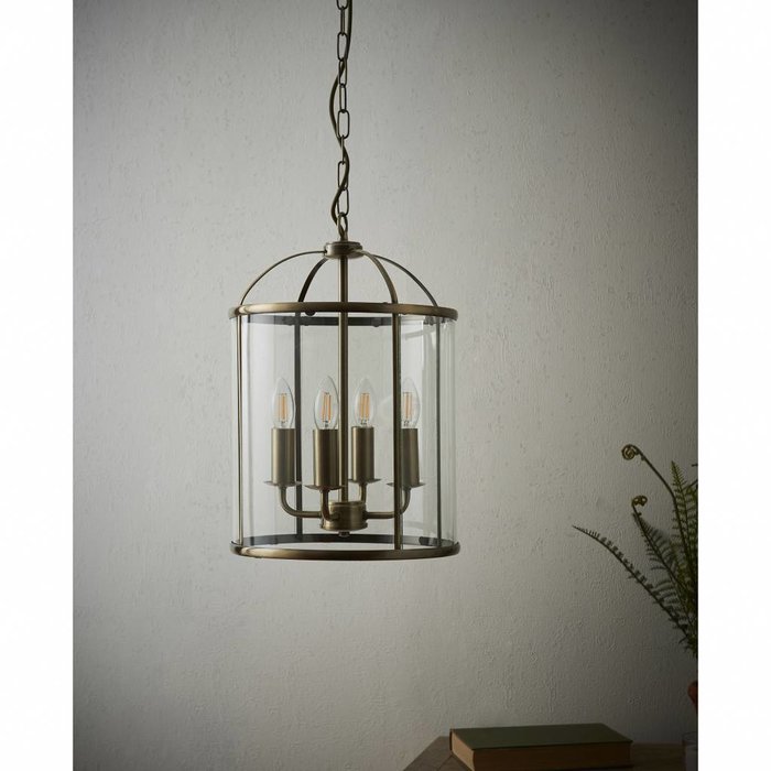 Lambet - Glass & Antique Brass Lantern - Large