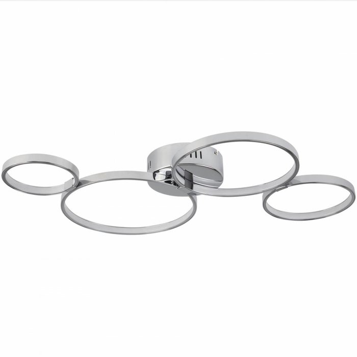 Cyber - Flush Modern LED Rings Ceiling Fitting - Polished Chrome