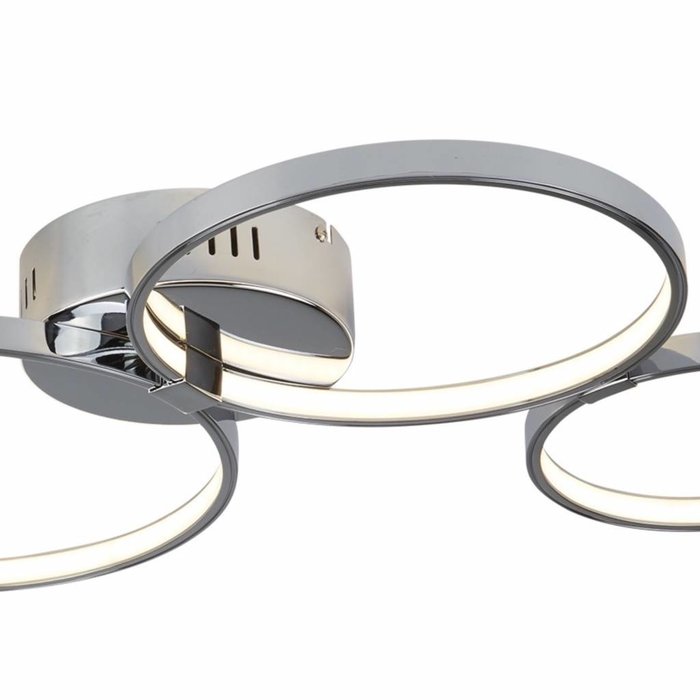 Cyber - Flush Modern LED Rings Ceiling Fitting - Polished Chrome