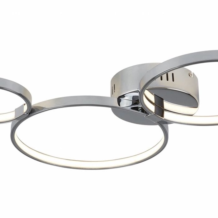 Cyber - Flush Modern LED Rings Ceiling Fitting - Polished Chrome