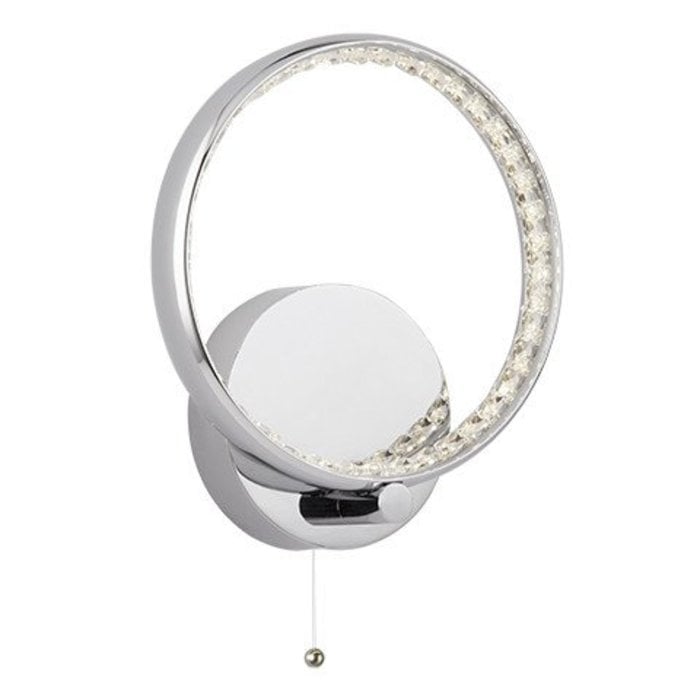 Realto - Crystal covered LED  Ring Wall Light - Polished Chrome