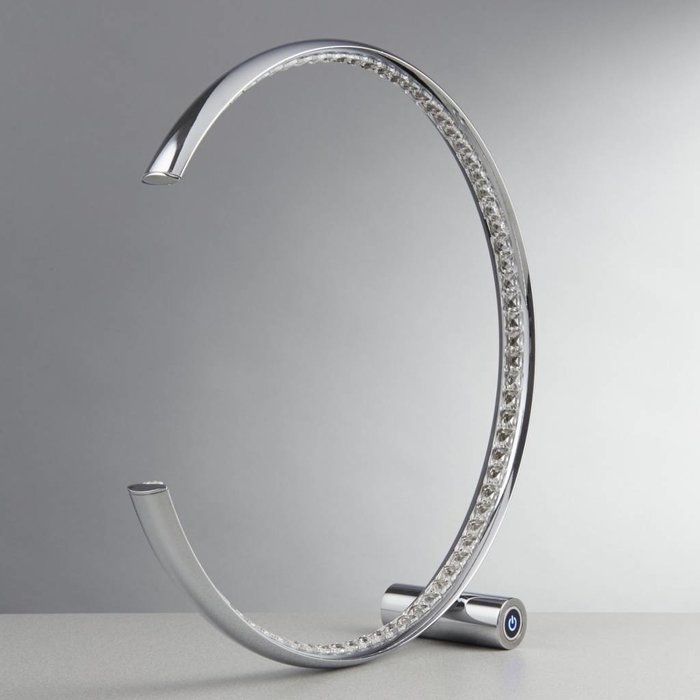 Realto - Crystal covered LED Ring Table Lamp - Polished Chrome