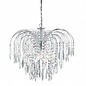 Classic Crystal Waterfall Ceiling Light - Polished Chrome, Crystal Buttons & Drops  - Large