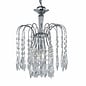 Classic Crystal Waterfall Ceiling Light - Polished Chrome, Crystal Buttons & Drops - Small