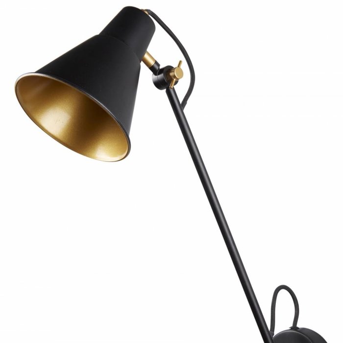 Triple Jointed Work Angle Wall Lamp - Matt Black & Gold