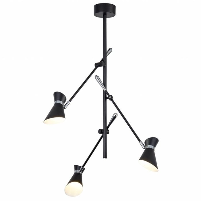 Angelo - Adjustable LED Semi-Flush Modern Spotlights - Matt Black & Chrome