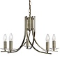 Neve - 5 Light Multi Arm Chandler - Antique Brass and Crystal Sconces