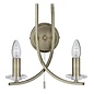 Neve - 2 Light Wall Light - Antique Brass with Crystal Sconces