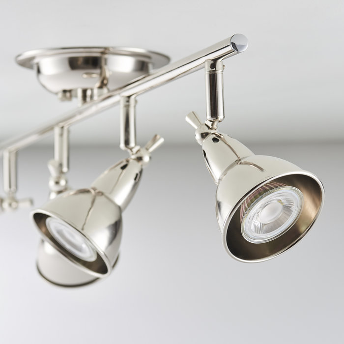 Modern Industrial LED Spotlight Bar - Bright Nickel