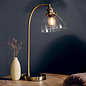 Industrial Glass Table Lamp - Antique Brass