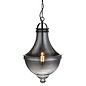 Contemporary Classic - Fluted Pendant - Smoked Glass & Pewter