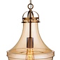 Contemporary Classic - Fluted Pendant - Amber Glass & Satin Bronze