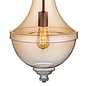 Contemporary Classic - Fluted Pendant - Amber Glass & Satin Bronze