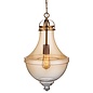 Contemporary Classic - Fluted Pendant - Amber Glass & Satin Bronze