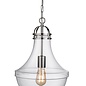 Contemporary Classic - Fluted Pendant - Clear Glass & Stainless Steel