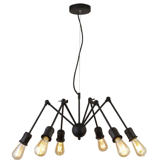 Spiderette - 6 Light Industrial Feature Light - Matt Black