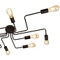 Flush Industrial Pipe Ceiling Light - Matt Black - 10 Light