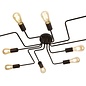 Flush Industrial Pipe Ceiling Light - Matt Black - 10 Light