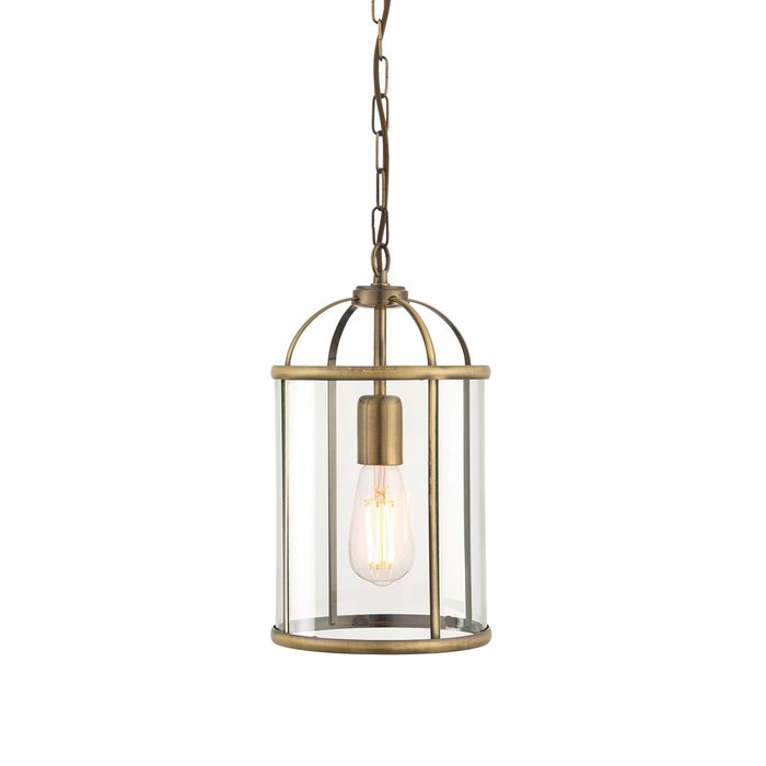 Lambet - Glass & Antique Brass Lantern - Small