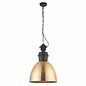 Industrial Factory Pendant - Antique Brass & Matt Black - Large