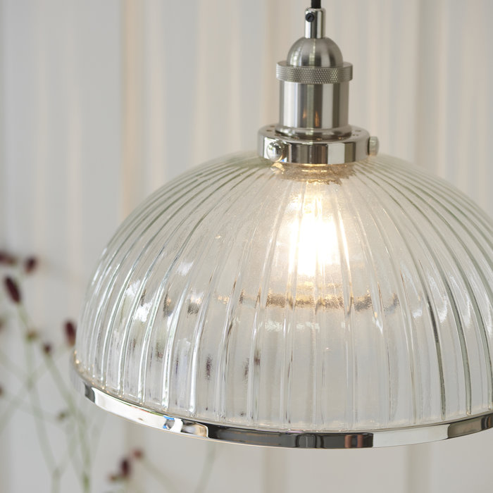 Vesta - Ribbed Glass Pendant Light