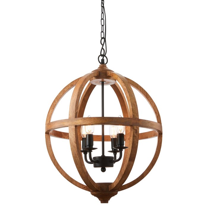 Mango Wood Globe - Feature Light