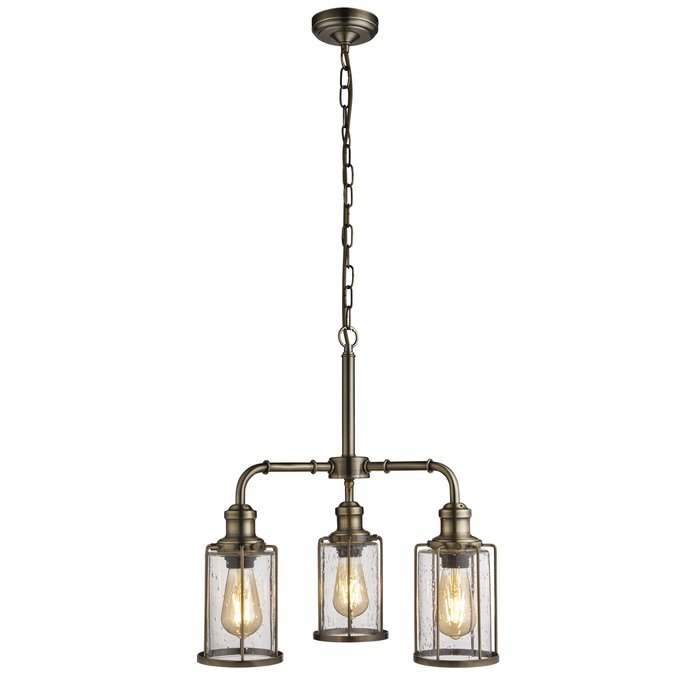 Industrial Pipe - 3 Light Feature Ceiling Light - Antique ...