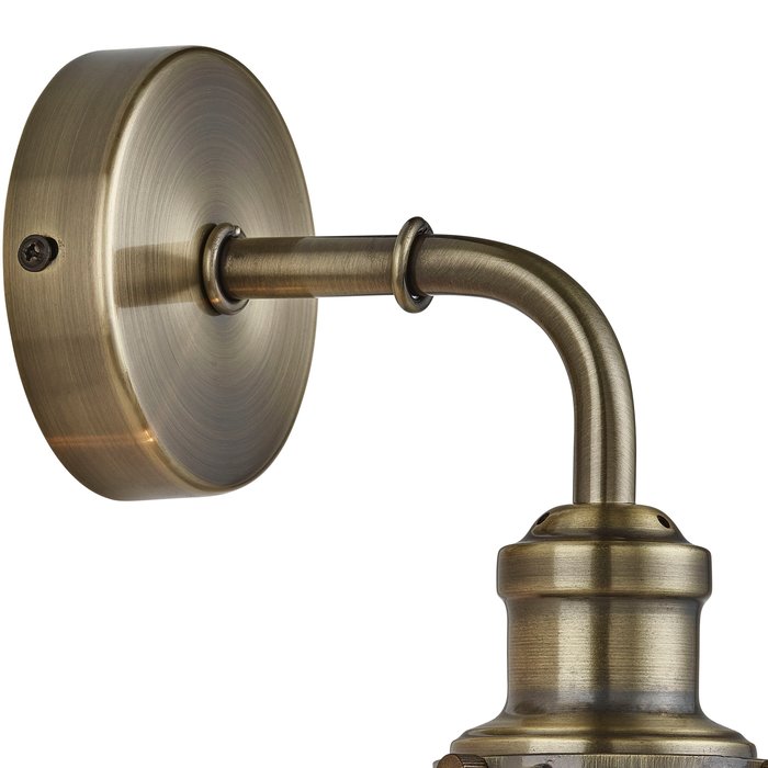 Industrial Pipe - Wall Light - Antique Brass & Seeded Glass