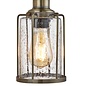 Industrial Pipe - 3 Light Flush Ceiling Light - Antique Brass & Seeded Glass