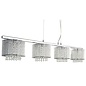 Elise - Crystal 4 Light Bar Ceiling Pendant - Polished Chrome