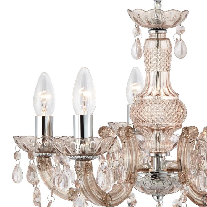 Marie Therese - Mink Glass & Chrome Chandelier