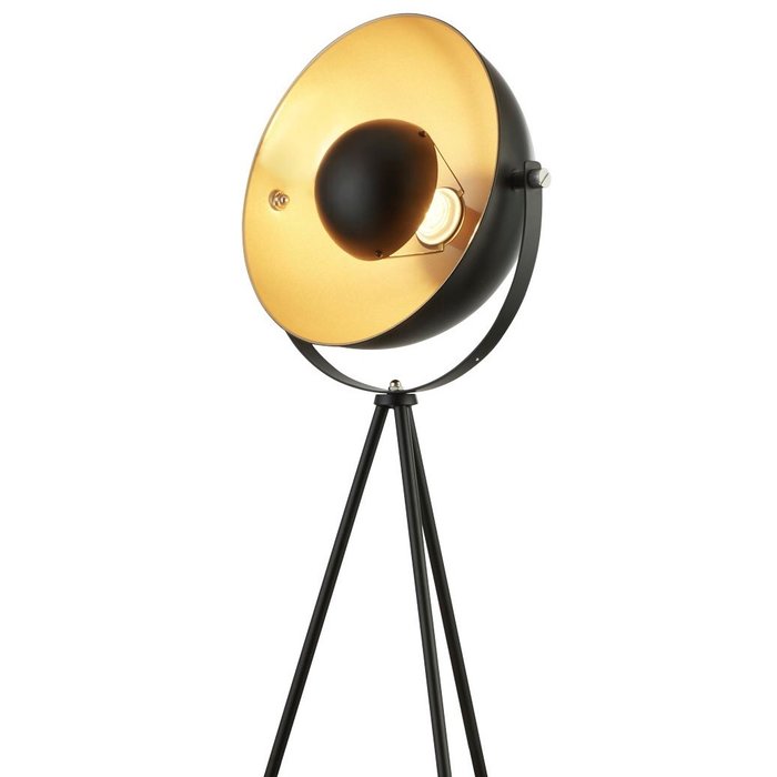 Loft - Modern Tripod Floor Lamp - Black & Gold