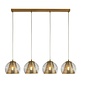 Kono - Glass & Brass 4 Light Pendant