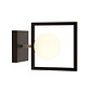 Roswell - Modern Matt Black & Opal Wall Light