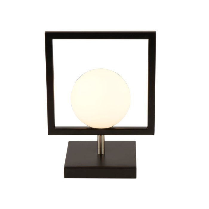 Roswell - Modern Matt Black & Opal Table Light