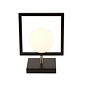 Roswell - Modern Matt Black & Opal Table Light