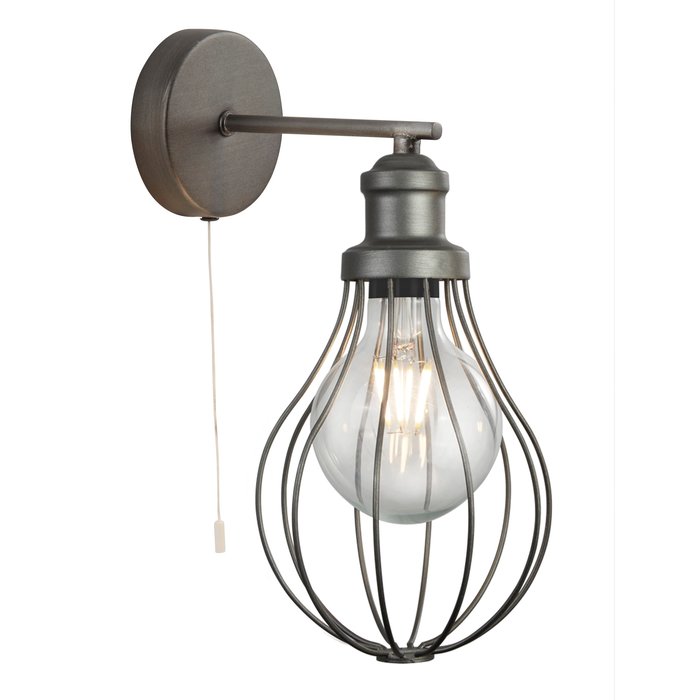 Indust - Cage Wall Light - Pewter