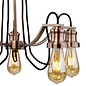 Olive - Copper & Black Cable Vintage Semi Flush Fitting